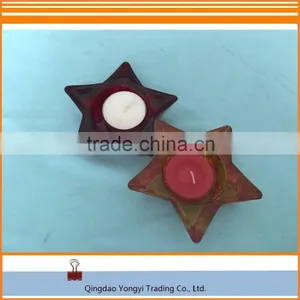 Star Shaped Glass Material With Tealight Candle/Paraffin Wax Candle For Home Decoration thumbnail-2