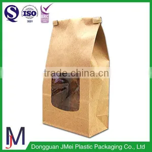 Food Grade Brown Kraft Stand up Paper Bag With Window/Kraft Paper Bag thumbnail-6