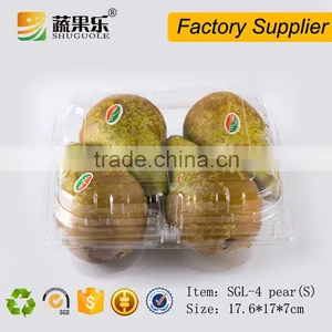 Disposable PET Plastic 4pcs Pear Fruit Packing Box thumbnail-3