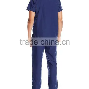 OEM Mens Unisex Medical Scrub Set V-neck 2 Pocket Top and Pant 2 Piece Set thumbnail-2