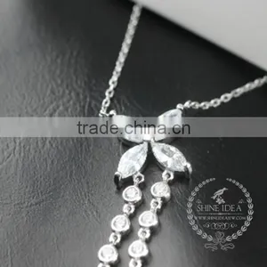 925 Sterling Silver Zircon Leaf Branch Creative Pendant Necklace Fashion Women Necklace Jewelry 6360466 thumbnail-2