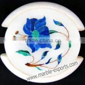 Blue Flower Green Leaves Combination Coaster Set thumbnail-1