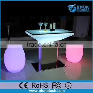 Glowing Led Bar Furniture Rgb Color Led Illuminated Bar Table With Stool thumbnail-2