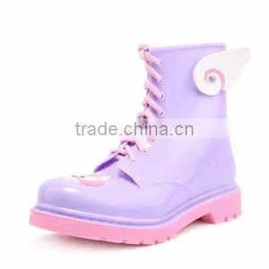 2016 New Design Girls Lovely Solid Martin PVC Rain Boots thumbnail-3