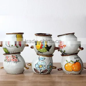 Creative Interior Decoration Hand-painted Ceramic Cartoon Flower Pot for Succulents thumbnail-1
