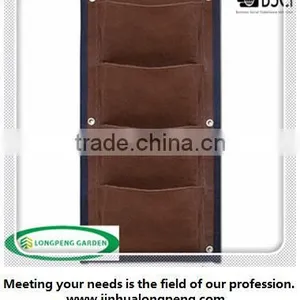 4 Pocket Vertical Wall Garden Plant Wall-mounted,Brown Vertical Garden Pocket Planters thumbnail-1