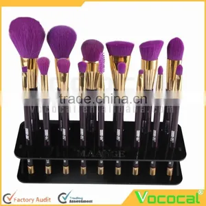 15-Hole Acrylic Black Cosmetic Makeup Brush Toothbrush Shaped Brush Display Holder Stand Organizer thumbnail-5