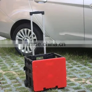 Plastic Folding Shopping Carts With Wheels for Seniors Shopping Trolley thumbnail-2