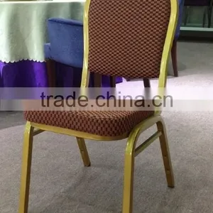 Hot Sale Hotel Aluminum Tube Banquet Chair With Gold Painting thumbnail-1