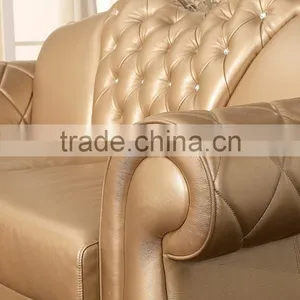 SF017 Master King Size Cow Leather Sofa With Stainless Steel Legs thumbnail-4
