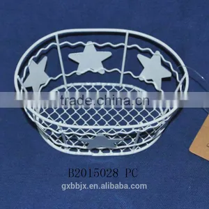 Small White Metal Wire Storage Basket With Open Design thumbnail-1