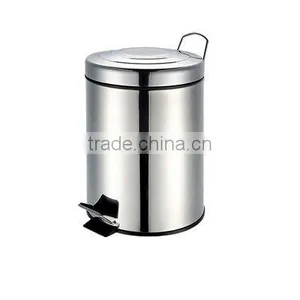 Stainless Steel Household Dust Bin Office Pedal Bin Wholesales thumbnail-1