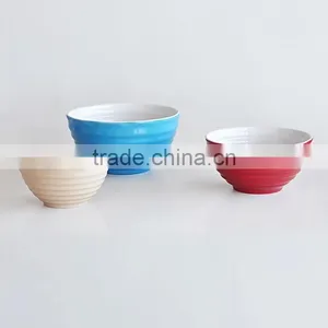 3pcs Mixing Bowl Set Stoneware With 2-tone Solid Color thumbnail-1