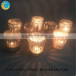 Cheap Mercury Glass Vases Metallic Red Mercury Glass Jar Candle Lantern thumbnail-1