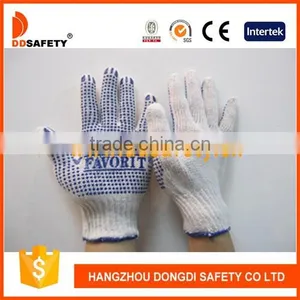 DDSAFETY 2017 7G Bleach Cotton Knitted Gloves With Pigment Blue LOGO thumbnail-1