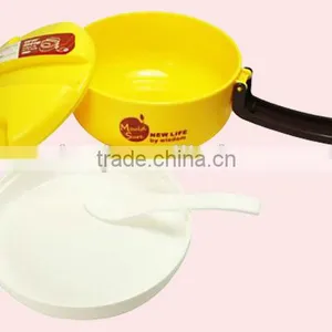 1.5L Round Shape Two Layers Plastic Food Lunch Box thumbnail-4