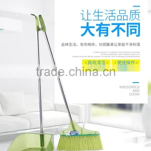 L00086 2017 Factory Wholesale Household Duo-Pan Dustpan & Lobby Broom Combo Superior Performance Broom & Dust Pan Set thumbnail-2