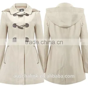 Best Selling Ladies Korean Cotton Hooded Toggle Jacket Wholesale thumbnail-6