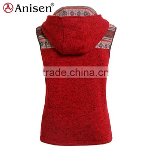 Plus Size Clothing Polyester Fleece Hooded Women Vest thumbnail-2