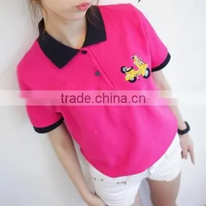 Women Polo t Shirt, Short Sleeve, 100% Cotton thumbnail-3