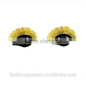 Custom High Quality Embroidered Golden Eyelash Eye Patch for Clothes Embroidery Patch Made in China Choose Size/color thumbnail-3