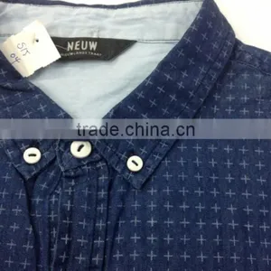 Printed Denim Shirt With With Bleach Washed thumbnail-2