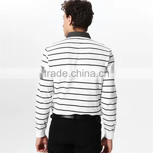 Wholesale Polo Shirt in China Black and White Striped 100% Polo T-shirt thumbnail-3