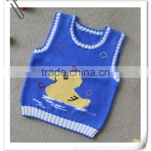 Cute Cartoon Duck Pattern Kids Knit Vest Baby Kids Sleeveless Sweater thumbnail-1