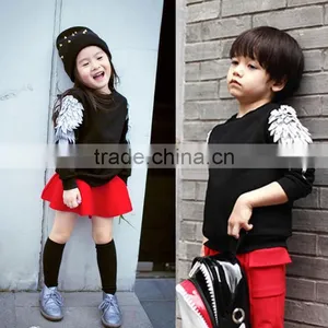Zm11649a 2017 Autumn Pure Color Children's Wing Hoodies Fashion Children Clothes thumbnail-2