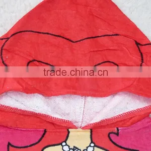 Hotsale Velour Printing Cotton Poncho Towel for Kids,custom Terry Cloth Poncho Hooded Beach Towel for Promotion thumbnail-5