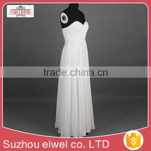 Sweetheart Floor-Length Chiffon White Evening Dress thumbnail-2