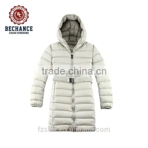 Women Long Ultralight Down Jacket With Hoody thumbnail-1
