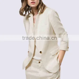Custom Logo Ladies White Formal Pant Suits thumbnail-2