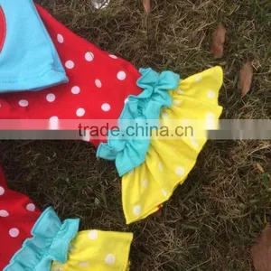 Girls Ruffle Capri Pants Sets Apple Girls Boutique Sets Kids Unique Pre Back to School Clothing Sets Baby Girls Clothing thumbnail-2