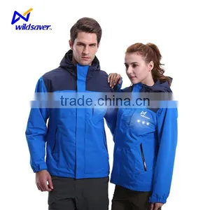 LED Blinking Security Usb Charging Nylon Windbreaker Jacket Custom thumbnail-1