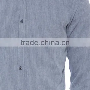 Indigo Solid Skinny Long Sleeve Buttoned Shirt thumbnail-4