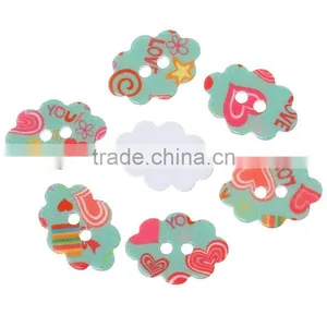 Lowest Price 24mmx17mm Mixed Cloud Two Holes Acrylic Button for Making Jewelry thumbnail-1