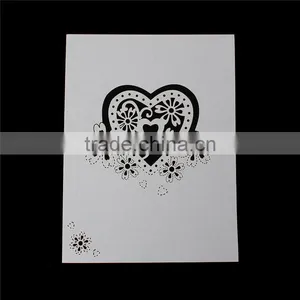 Paper Wedding Party Name Place Cards Heart Hollow Silvery White thumbnail-2