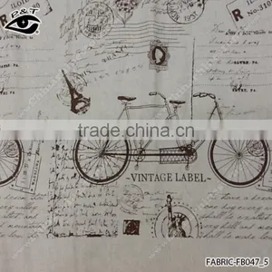 Wholesale Linen Fabric Bicycle Pattern Fabric for Household thumbnail-6