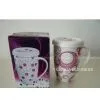 Porcelain Cover Mugs, Bone China Decal Pattern Cups thumbnail-1