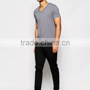 Good For Man V- Collar Top Short Sleeve Concise Casual T-Shirt thumbnail-4