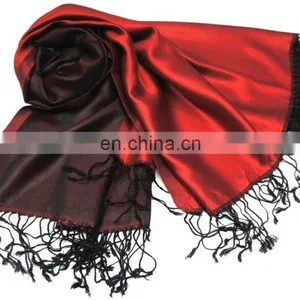 Fashion Long Silk Shawl,Reversible Indian Silk Stoles,pure Silk Scarves thumbnail-2