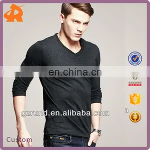 2017 OEM High Quality Mens Long Sleeve 100% Cotton Plain Custom Printing Blank Tshirt thumbnail-1