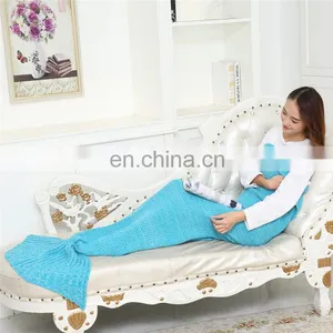 Wholesale Custom 100% Acrylic Fibers United Fashion Mermaid Tail Blanket thumbnail-3