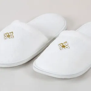 Eliya Custom Spa Disposable Closed Toe Hotel Slippers With Eva Sole thumbnail-1