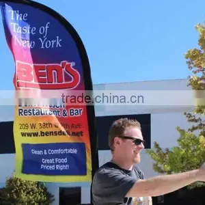 Outdoor Advertising Promotion Beach Flag, Double Side Feather Shape Flags thumbnail-1