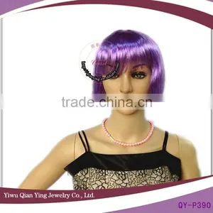 Cheap Short Purple Synthetic Bob Wig thumbnail-1