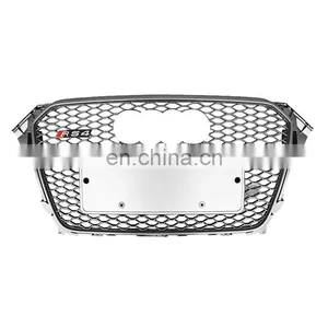 Front Bumper for Audi A4 B85 A4L Center Honeycomb Mesh Grill for Audi S4 RS4 Automotive Silver Frame Grille 2013-2016 thumbnail-4
