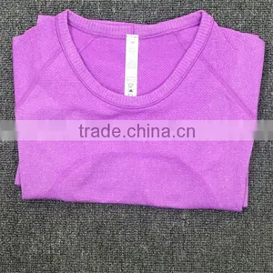 Light Orange Yoga Clothing Quick Dry T-shirts thumbnail-6