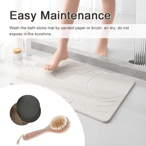 Diatomaceous Earth Shower Mat Non-Slip Super Absorbent Quick Drying Bathroom Diatomite Stone Floor Mat thumbnail-5
